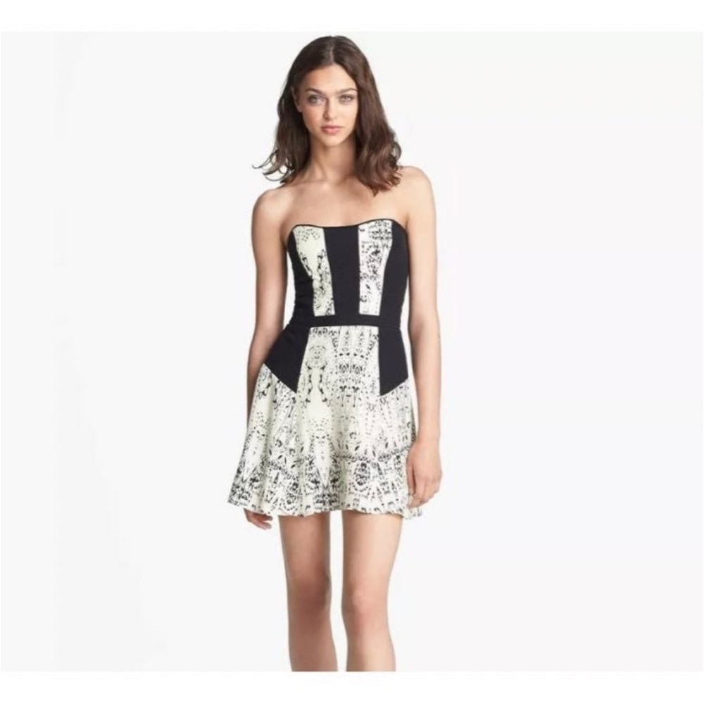 Parker NY Mara Silk Bustier Strapless Dress